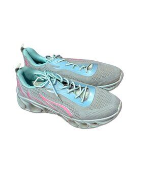 Light Gray & Teal Athletic Running Shoes – Women’s Size 10 – Cushioned Sole
